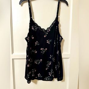 Torrid, Black with petite floral Camisole style top, Torrid 0.